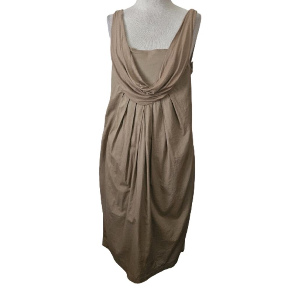 Tan Sleeveless Cowl Neck Dress Size 4